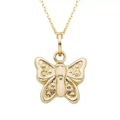 14k Gold Butterfly Charm Necklace