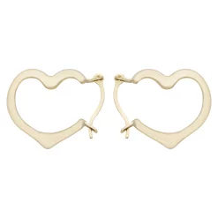 A&M 14k Gold Heart Hoop Earrings