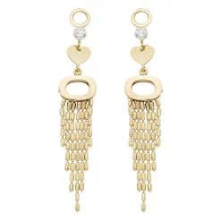 14k Gold Fringe Drop Earrings
