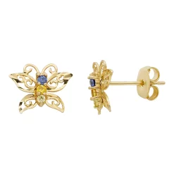 14k Gold Butterfly Stud Earrings