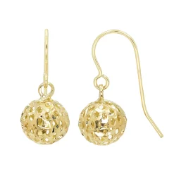14k Gold Dangle Ball Earrings
