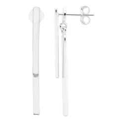 Sterling Silver High Polished Bar Earrings