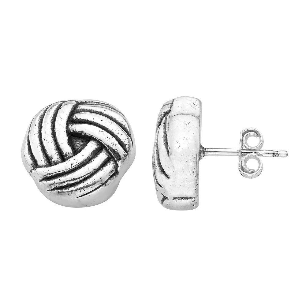 Sterling Silver Love Knot Stud Earrings