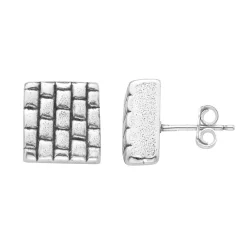Sterling Silver Square Stud Earrings