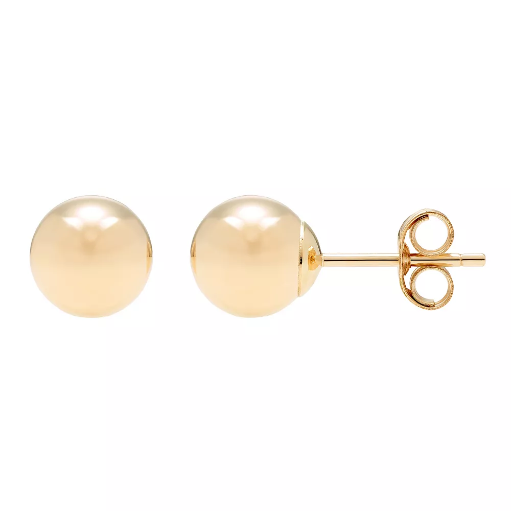 A&M 14k Gold Ball Stud Earrings - Image 3
