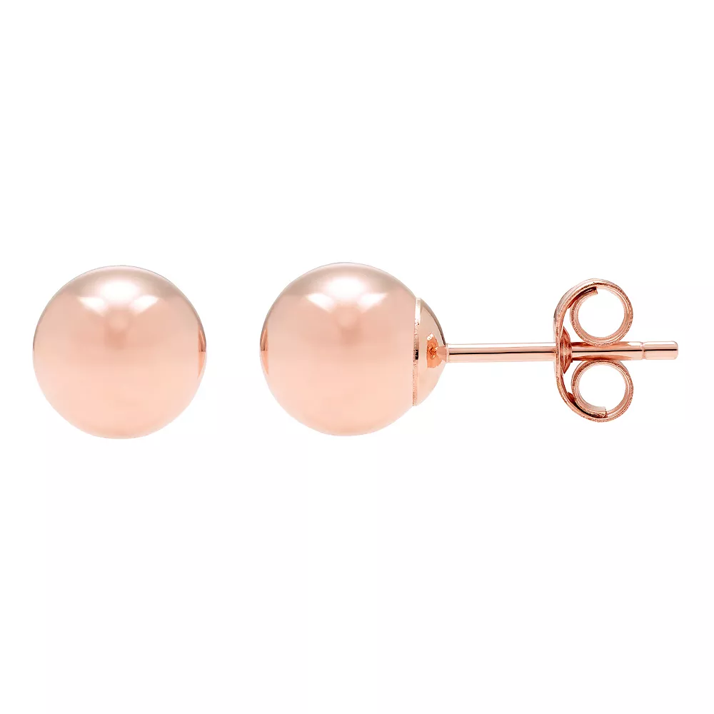 A&M 14k Gold Ball Stud Earrings - Image 2