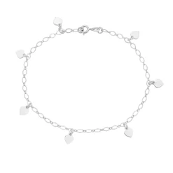 Sterling Silver Heart Anklet