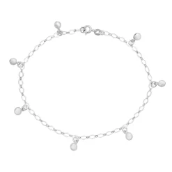 Sterling Silver Ball Charm Anklet