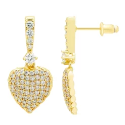 A&M Gold-Tone Heart Drop Earrings
