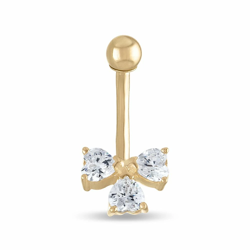 Amella Jewels 14k Gold Cubic Zirconia Belly Ring