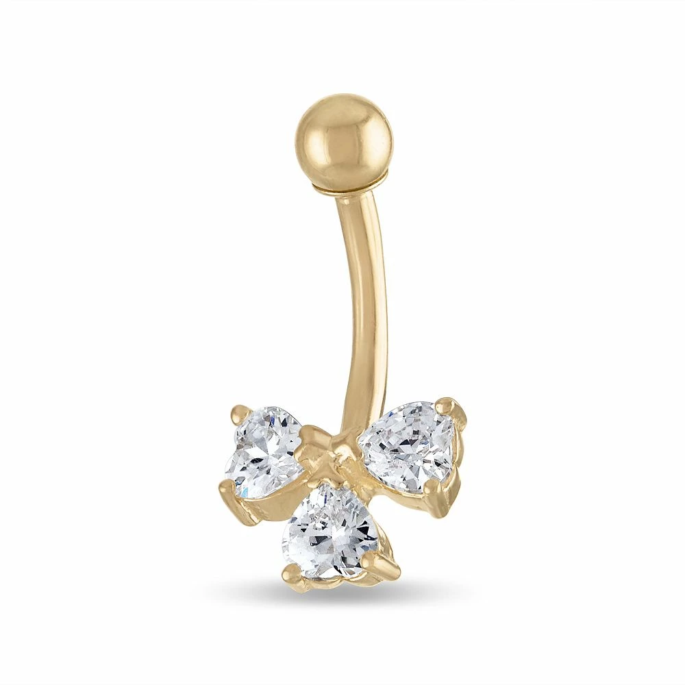 Amella Jewels 14k Gold Cubic Zirconia Belly Ring - Image 2