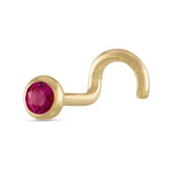 Amella Jewels 10k Gold Red Cubic Zirconia Nose Stud