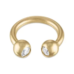 Amella Jewels 14k Gold Cubic Zirconia Barbell Cartilage Ring
