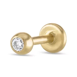 Amella Jewels 10k Gold Cubic Zirconia Barbell Cartilage Earring
