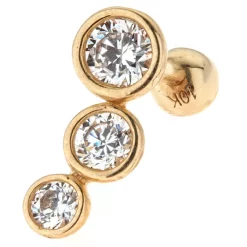 Amella Jewels 10k Gold Cubic Zirconia Stud