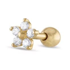 Amella Jewels 10k Gold Cubic Zirconia Flower Cartilage Ring