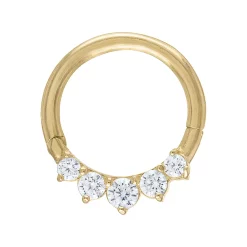Amella Jewels 10k Gold Cubic Zirconia Septum Clicker Nose Ring