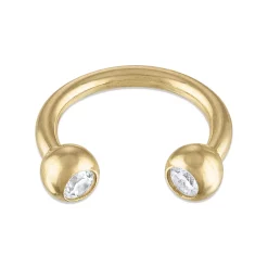 Amella Jewels 10k Gold Cubic Zirconia Cubic Zirconia Barbell Septum Nose Ring