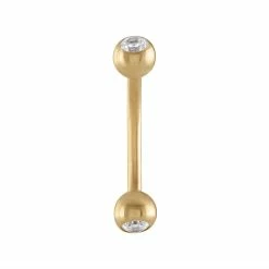 Amella Jewels 10k Gold Cubic Zirconia Barbell Cartilage Ring